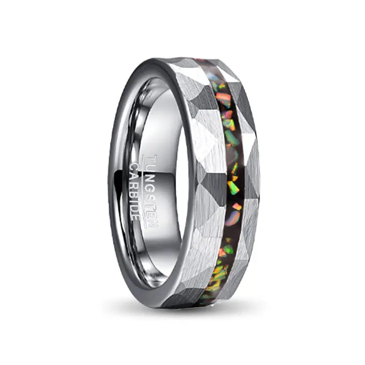 Tungsten carbide online opal ring