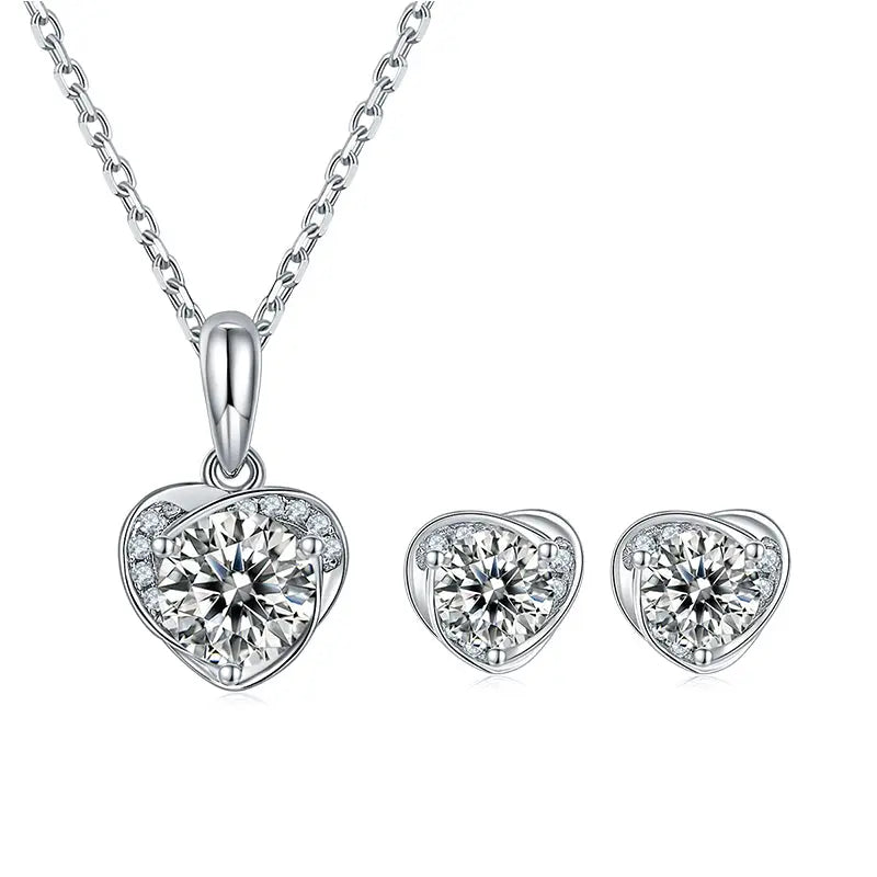 Marceline Moissanite Pendant & Earring Set